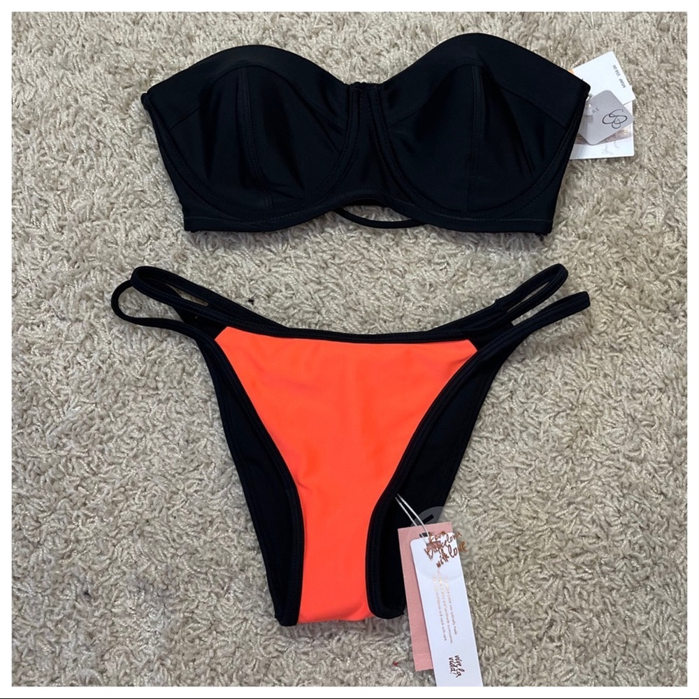 NWT! Pilyq neon bikini bottom. Jessica Simpson bikini top